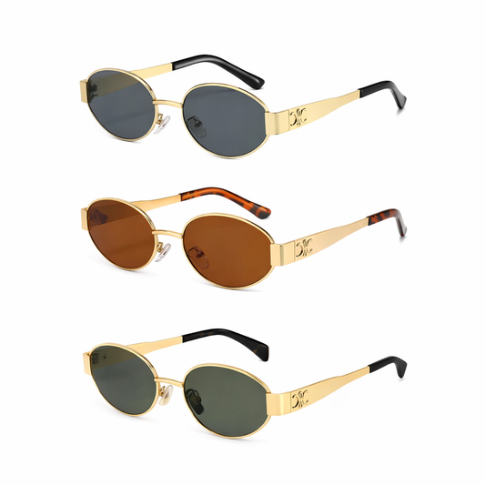 Celine Gold Frame Oval Sunglasses