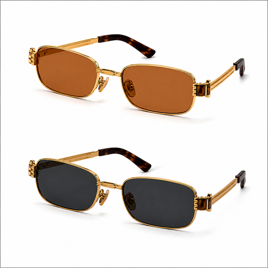 Bottega Veneta Amber Rectangular Sunglasses