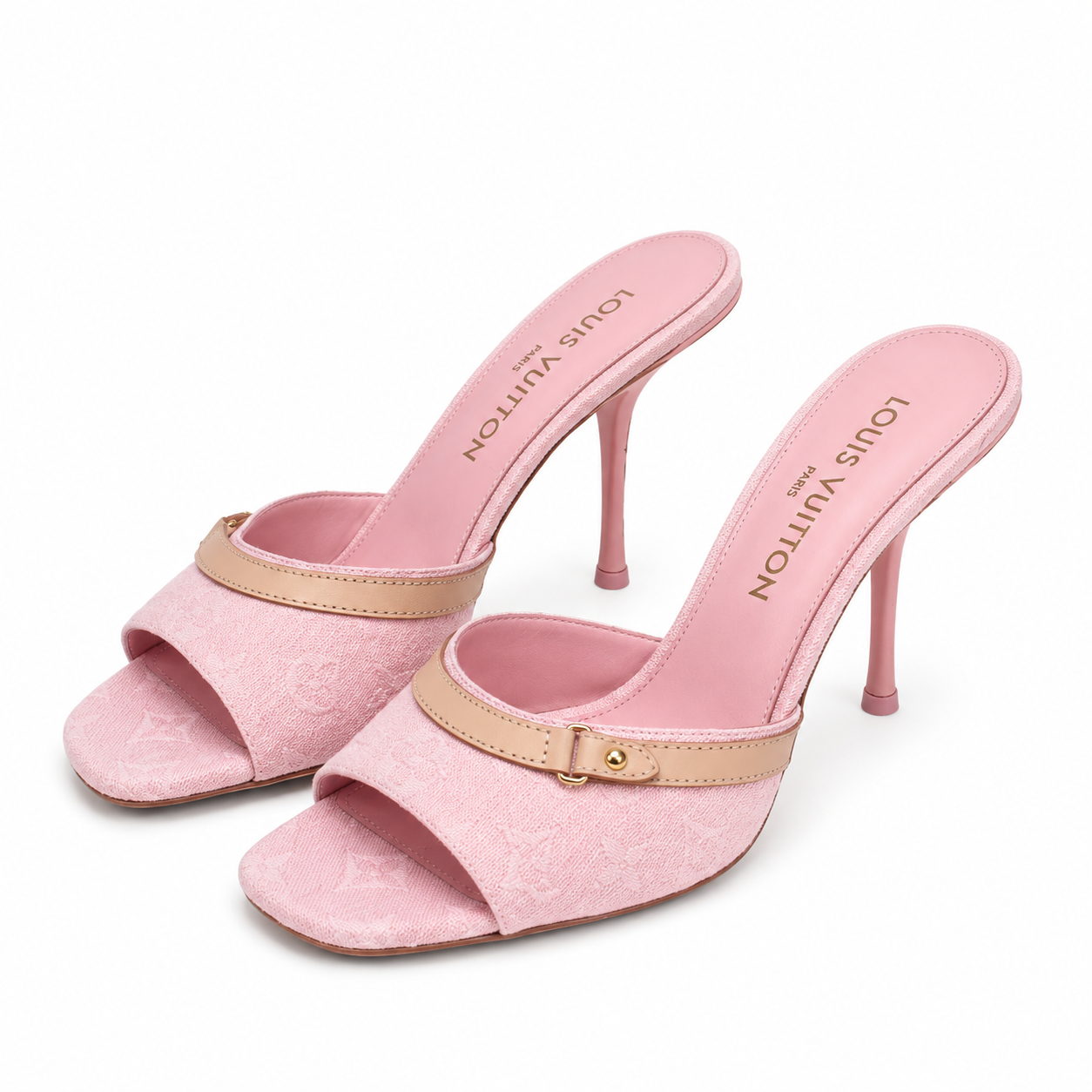 Louis Vuitton pink monogram mule sandal(With Box & Proper Packaging)