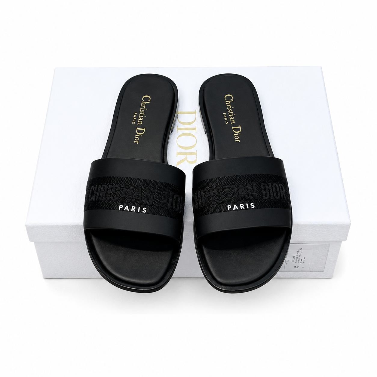 Dior Dway Slide Sandal – Black(With Box & Proper Packaging)