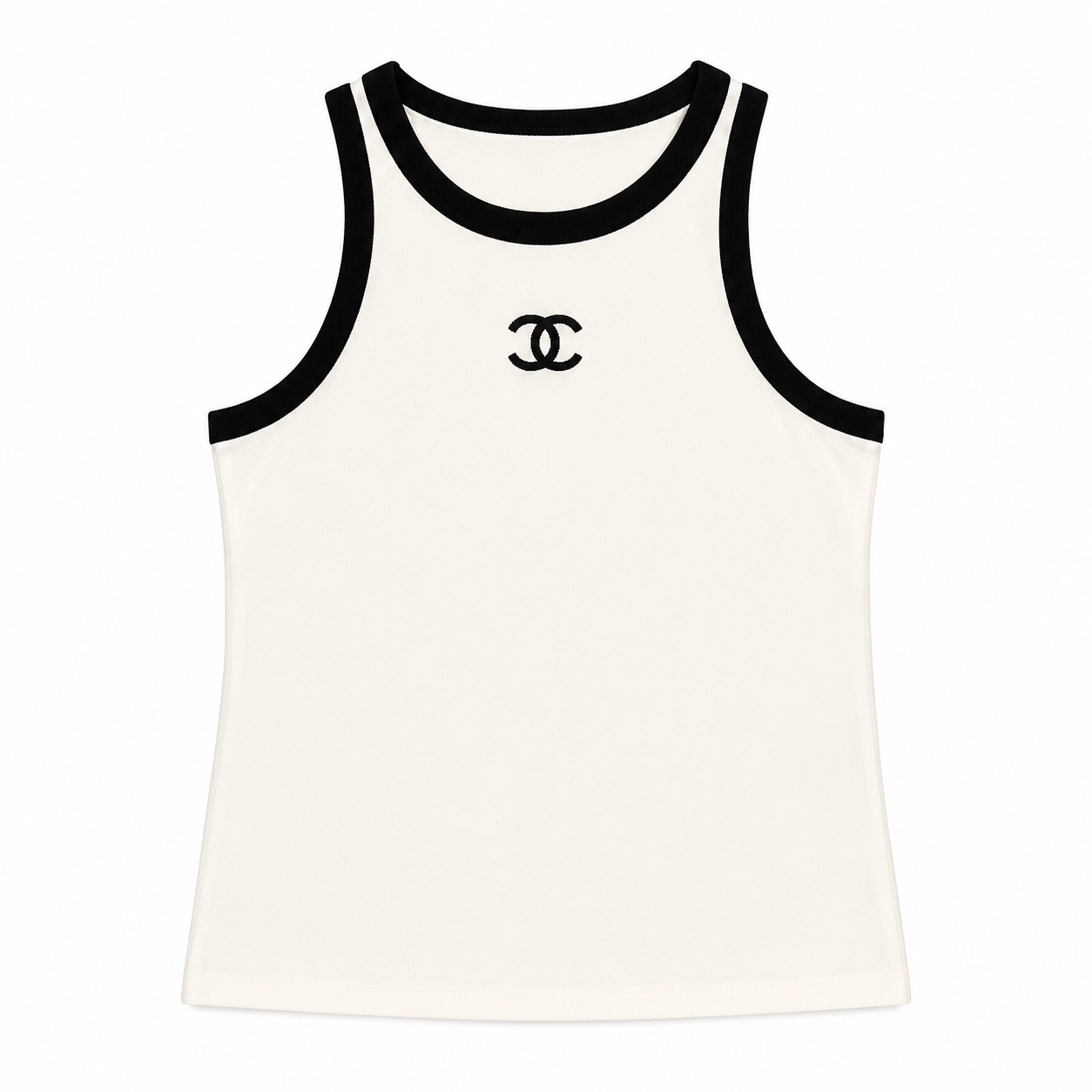 Chanel Contrast Trim Sleeveless Knit Top