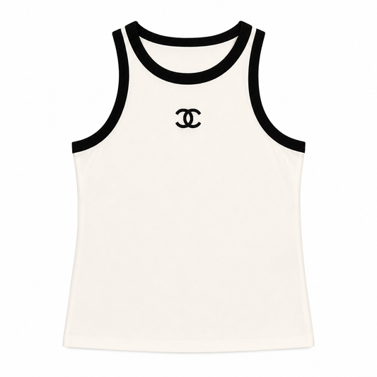 Chanel Contrast Trim Sleeveless Knit Top