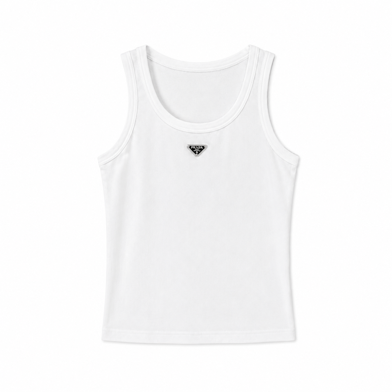 Prada Ribbed Knit Jersey Tank Top