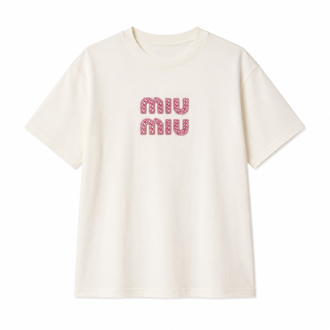 Miu Miu Embellished Logo T-Shirt