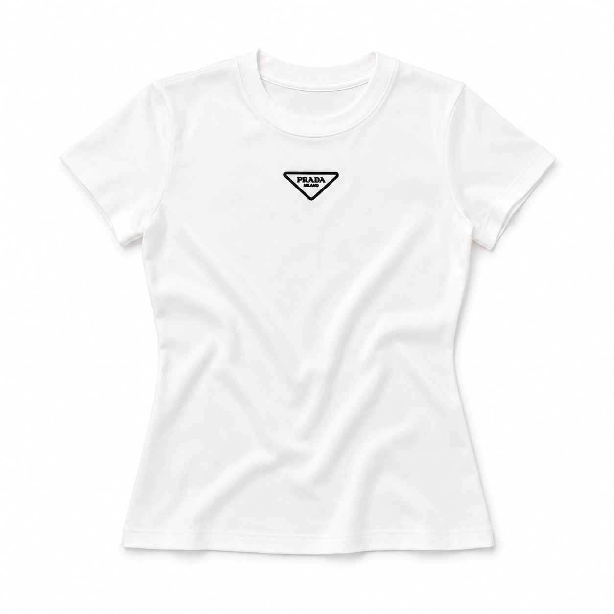 Prada Triangle Logo Cotton Jersey T-Shirt