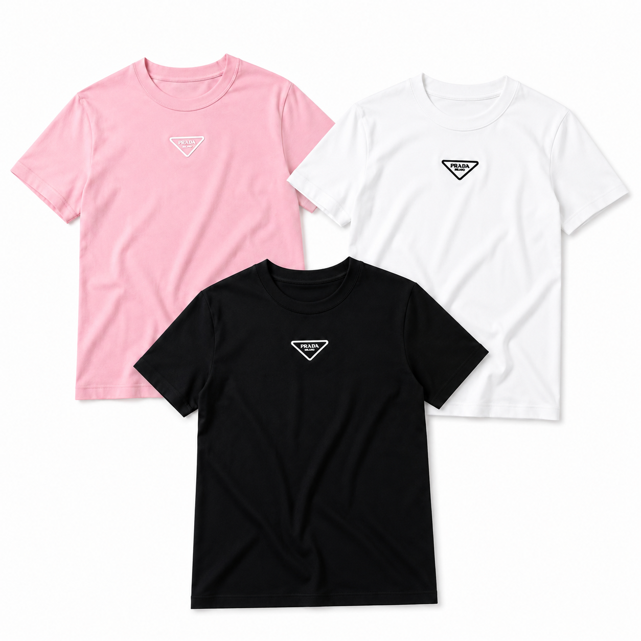 Prada Triangle Logo Cotton Jersey T-Shirt
