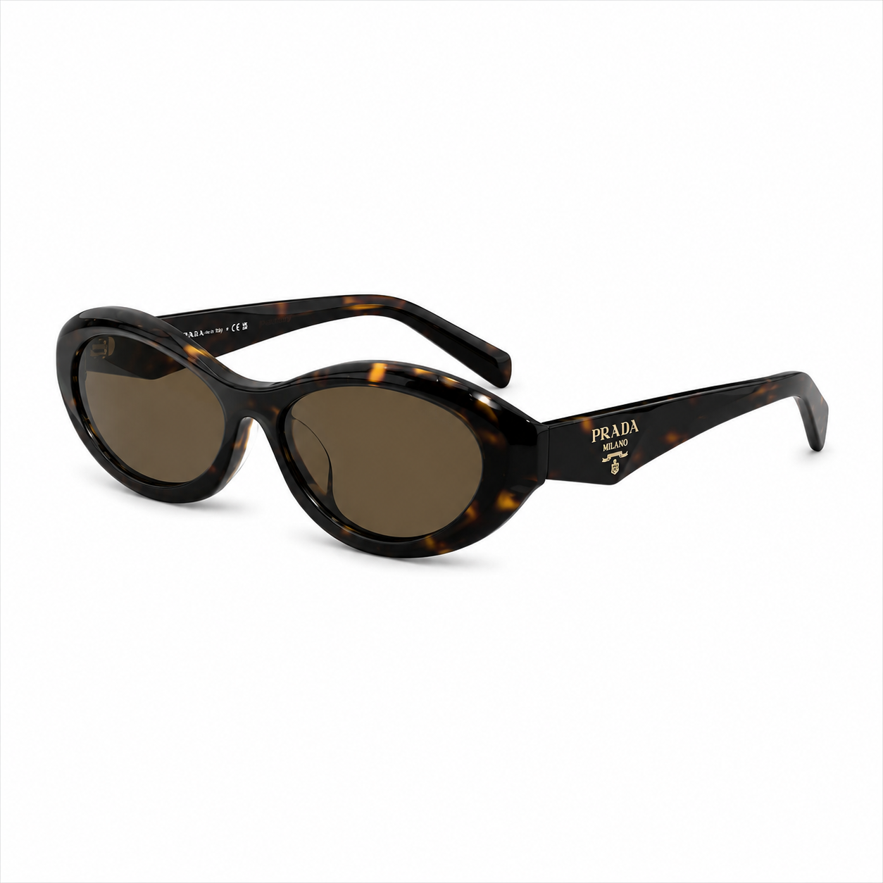 Prada Tortoiseshell Oval Sunglasses
